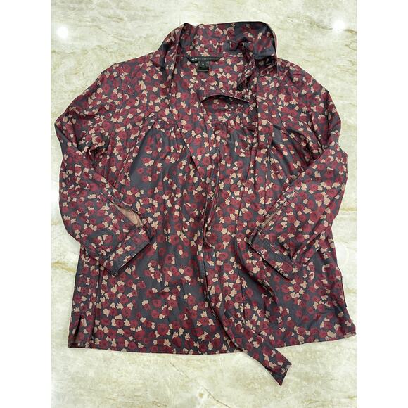 Vintage Marc by Marc Jacobs Fall Bow Neck Blouse Cottagecore Floral Cotton Small - Picture 3 of 10